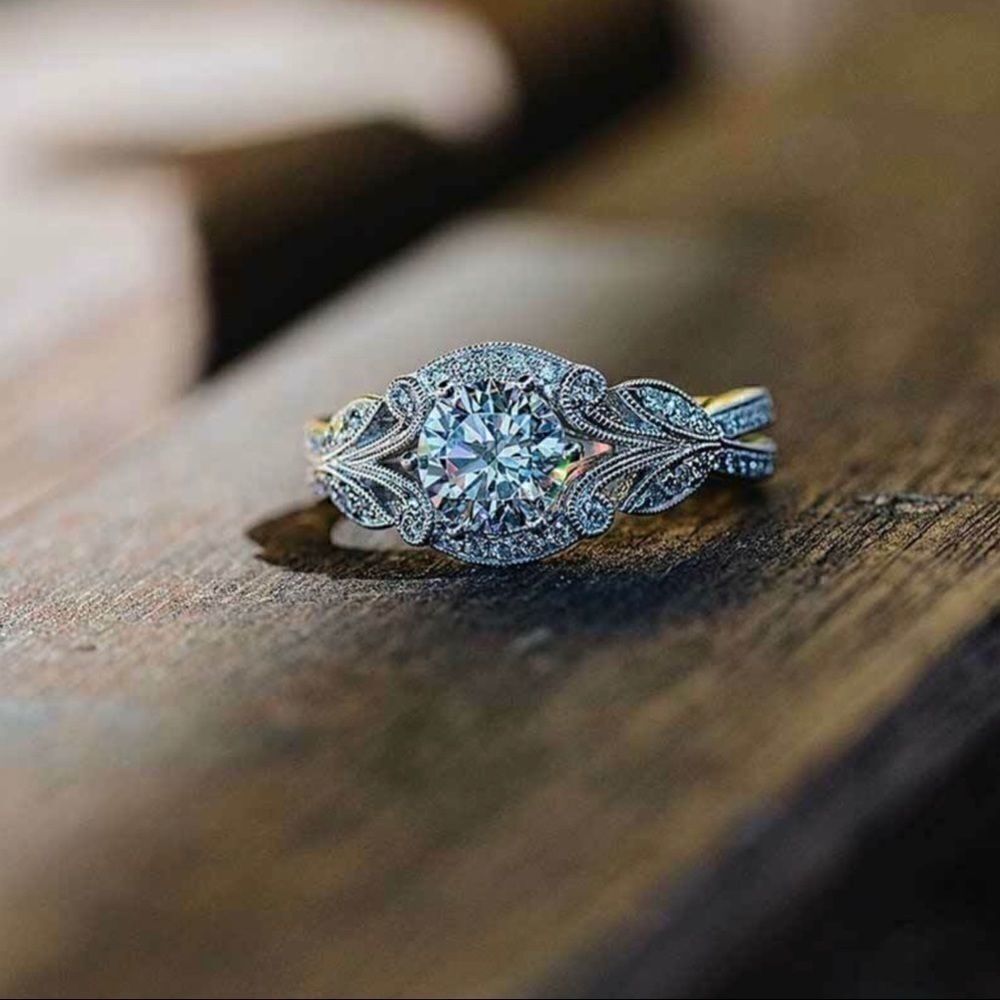 Elegant Silver CZ Diamond Ring